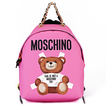 moschino 莫斯奇諾 女士粉色人造革小熊圖案雙肩包 2a7633 8210 1239