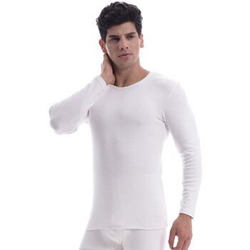 舒雅schiesser 内衣 男款棉莫代尔圆领长袖保暖上衣 35/1852q 白色 l