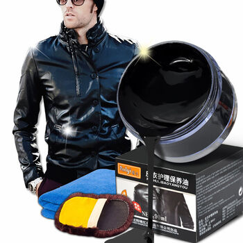 瑞亿皮衣油保养油 真皮夹克油 护理皮革护理剂 上光滋养 黑色(送工具)