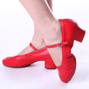 红舞鞋 广场舞鞋 女成人舞蹈鞋 跳舞鞋 夏季练功鞋10117 大红色 37