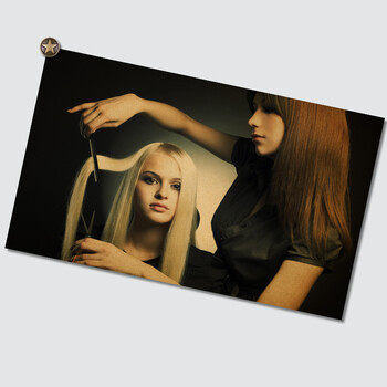 贴贴福复古理发店装饰画美发店发型工作室墙画发廊挂画壁画理发师海报