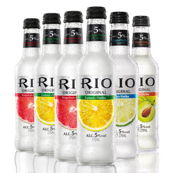 锐澳（RIO）洋酒 预调 鸡尾酒 果酒 本味 5度 275ml*6瓶 （4种口味）