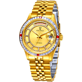 欧力派(olipai)满天星手表男士全自动机械表双日历镶钻男表jt-7168