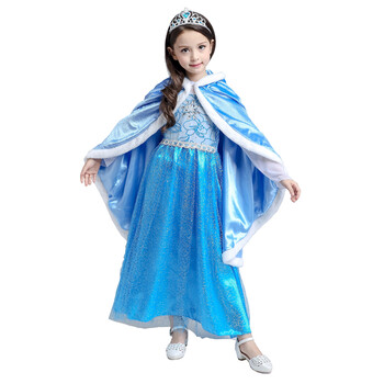 裙秋冬季艾莎elsa女王连衣裙礼服儿童女童长袖连衣裙子迪斯尼公主裙