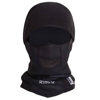 rimix RIMIX 冬季防寒 保暖头套 防护帽子耳套头套 加绒加厚 户外防寒机车帽 黑色