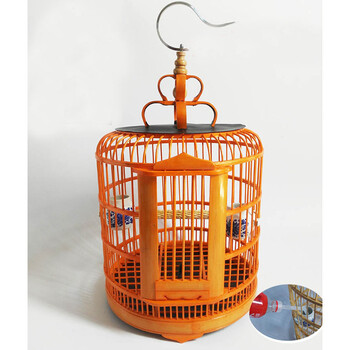 画眉八哥鸟笼直径33厘米 笼子 不锈钢钩 站棍 底板 食杯 木葫芦 单层