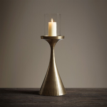 tao tao源于美国 fia玻璃罩烛台 印度进口 手工制高脚装饰烛台 直径