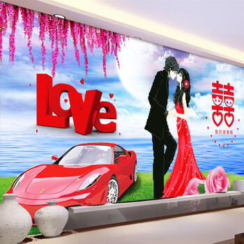 
                                        诗美诗格5d钻石画十字绣新款客厅卧室大幅幸福约定结婚爱情婚礼钻石绣魔方圆钻贴钻画 幸福婚礼102*55厘米 异形魔方钻                
