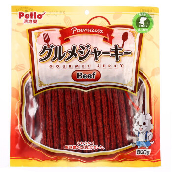 Petio 宠物食品 狗狗零食 美味牛肉条 500g