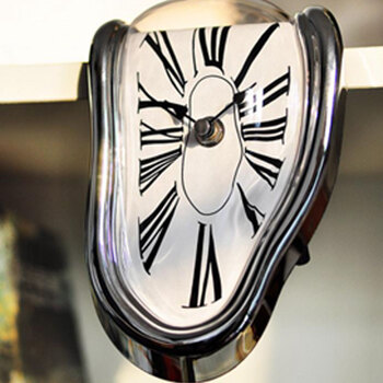 春之北纬创意 罗马数字直角扭曲时钟90度扭曲时间挂钟融化的时钟cbj