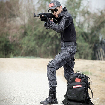 盾郎 迷彩服蛙服套装长短袖作战服男特战服训练服cs套装火凤凰特种兵