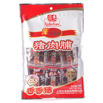 立豐（lifefun）靖江豬肉脯風(fēng)干豬肉干95g 袋裝 中華老字號 休閑零食 