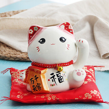 陶瓷开业摆件创意礼品新年结婚生日礼物送朋友 千客万来福气猫14