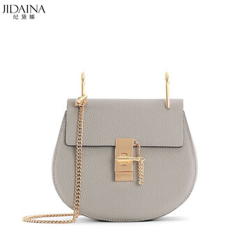 纪黛娜小猪包链条小包包迷你单肩斜挎包女包夏季 大象灰小号