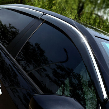 仓梵汽车晴雨挡车门遮雨眉挡板suv车门防水挡雨板车门带亮条遮雨晴雨