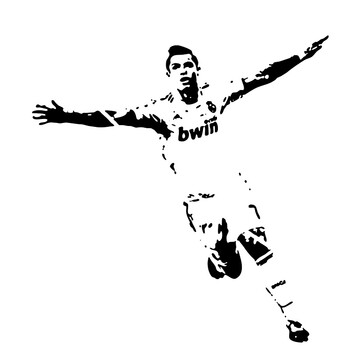 越龙兴 足球明星罗纳尔多墙贴纸 剪影儿童房体育馆 健身房墙壁装饰