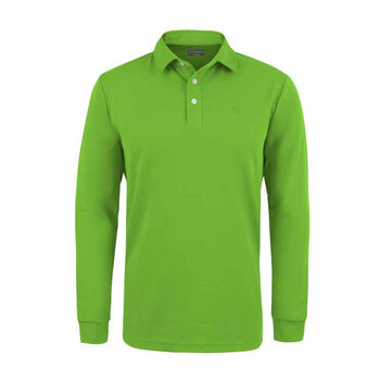 运动户外长袖polo衫运动t恤 男士户外休闲服装 草绿色 m