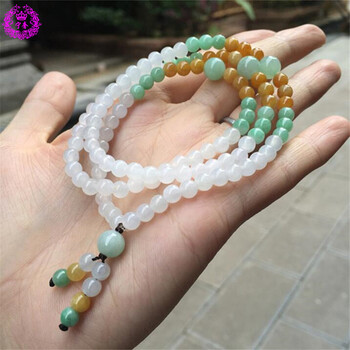 宁奢7毫米长款毛衣链 佛珠绕4圈手链108颗手玩珠子链 带鉴定证书