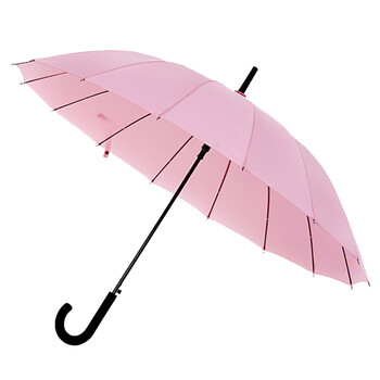 FaSoLa日本品牌 16骨防风碰击布长柄自动雨伞 纯黑
