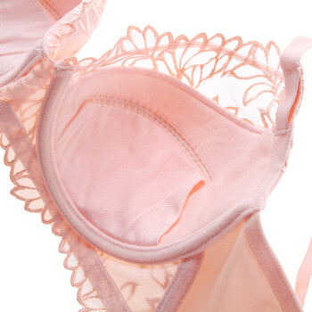 文胸花曦3/4罩杯薄无纺布性感刺绣聚拢侧收女士内衣 am12hb1粉色d75