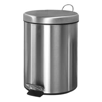 【京东超市】欧润哲 垃圾桶 5l 圆形砂光不锈钢卫生间脚踏翻盖废纸筒