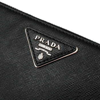普拉达 prada 女士牛皮长款拉链钱夹钱包 1m0506 2a8c f0e60 ey 黑色