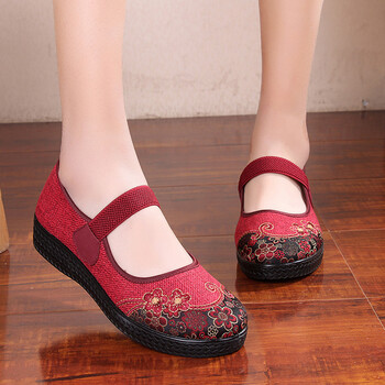 京晨老北京布鞋平底女鞋中老年平跟妈妈鞋软底老人鞋防滑透气奶奶单鞋