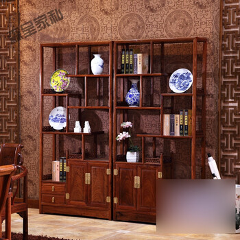 森呈家私中式现代隔断花架客厅多宝阁架博简约实木古架古典储物古董架