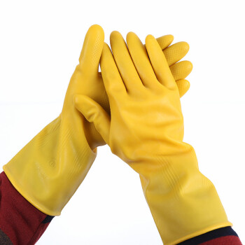 UPIN南洋乳胶手套加厚耐酸碱橡胶手套家用洗碗 工业牛筋清洁1付 1付 L（大号）
