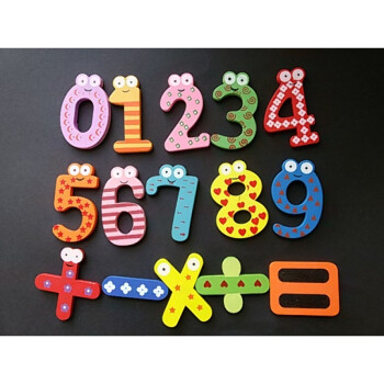 冰箱贴磁贴韩国创意磁铁磁性贴英文字母数字贴卡通儿童木质吸铁石15个