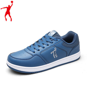 乔丹格兰休闲鞋男夏季透气网鞋男鞋英伦低帮板鞋 蓝色 42