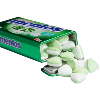 曼妥思清劲无糖薄荷糖留兰香薄荷味50粒金属瓶装35g薄荷糖 休闲零食