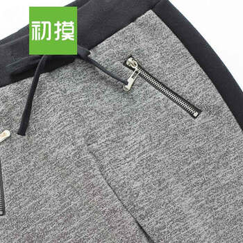 tschumo初摸 2015新款加绒加厚卫裤女 修身休闲宽松大码女士休闲长裤 598 浅灰色 M