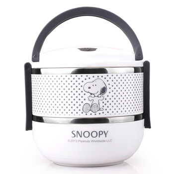 
                                        SNOOPY 史努比多层不锈钢提锅 儿童双层保温饭盒学生便当盒餐盒桶 1.4L浅绿                