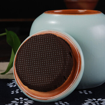 
                                        东茶西壶  茶叶罐陶瓷茶罐 密封罐储物罐普洱茶罐 茶具配件 开片汝窑茶叶罐袖珍罐 汝窑直身小罐有礼盒                