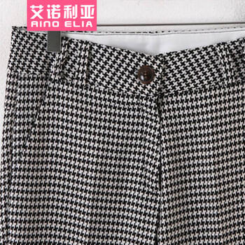 艾诺利亚韩版大码女装千鸟格铅笔休闲裤女裤H4058 图片色 S