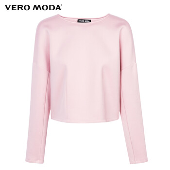Vero Moda太空棉立体拼接包边落肩长袖短款女卫衣|315133013 111浅粉 165/84A/M
