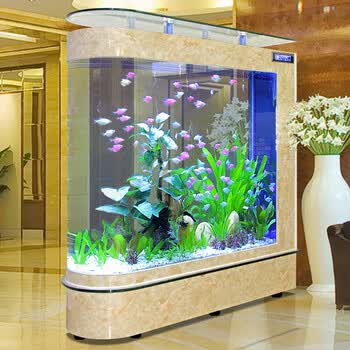 2 子弹头吧台生态鱼缸水族箱鱼缸中型1.5米 钢琴黑 150x43x108/50