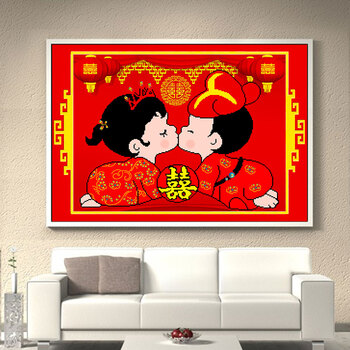 荷田绣庄 十字绣新款魔方钻石画喜结连理百年好合喜结连理婚庆系列