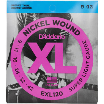 达达里奥（D'Addario）EXL120 初学电吉他琴弦 美产原装进口套弦 极软(09-42)