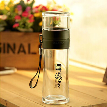 
                                        富光 逸品功夫杯 泡茶杯便携杯  食品PC水杯 塑料 深灰色                