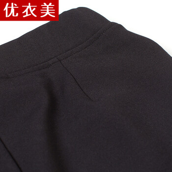 优衣美2015新款紧身长裤女显瘦小脚外穿打底裤大码2240 黑色 L