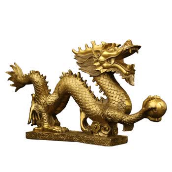 吉善缘 龙摆件 全铜龙摆设十二生肖之龙吉祥物 家居风水店铺收银台