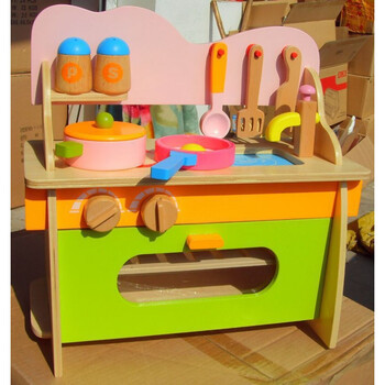 节礼物木制儿童过家家益智仿真厨房煤气灶台 可拆燃气灶2345岁玩具3
