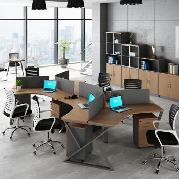 卡鲁森办公家具六人办公桌椅组合3人位职员桌现代简约6人员工屏风工作位 三人位不含柜