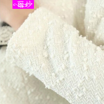 丽纱 2016春秋装新款韩版百搭大码显瘦小西服短款毛呢外套女士小香风打底小衫小西装外套潮 米白色 M