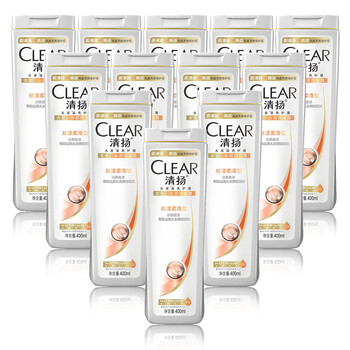 清扬(clear) 女士去屑洗发露 丝漾柔滑型400ml*12 十二瓶装