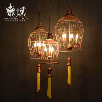 泰域泰国镂空鸟笼铁艺客厅卧室吊灯东南亚风格餐厅酒店灯饰铁制创意灯具顶灯大号 图片价格品牌报价 京东