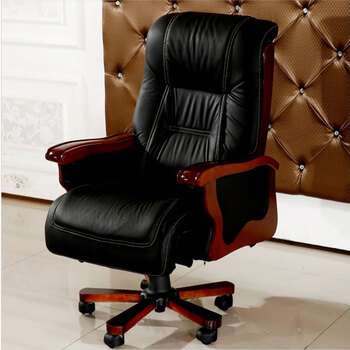 上海黎富真皮老板椅办公椅按摩可躺转椅家用电脑椅子牛皮大班椅总裁椅