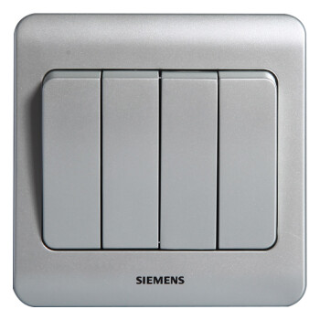 西门子(SIEMENS)开关插座 远景系列 四开单控开关面板 (彩银色)5TA02411CC122